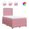 vidaXL Boxspringbett mit Matratze Rosa 120x190 cm Samt