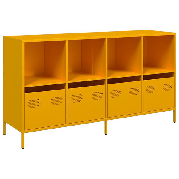 vidaXL Sideboard Senfgelb 135x39x73,5 cm Kaltgewalzter Stahl