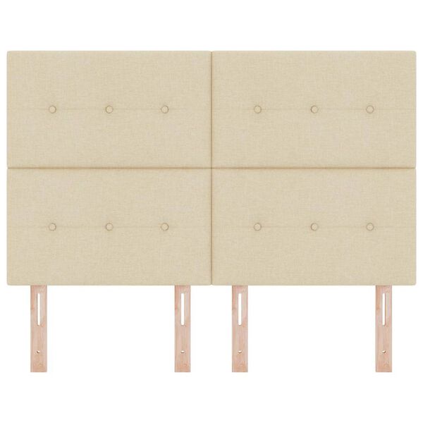 vidaXL Kopfteil mit Kopfteil Creme 144 cm Kunstleder