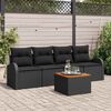 vidaXL Gartensofa-set mit Speicher 5 pcs Schwarz Poly-Rattan