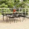 vidaXL 7-tlg. Garten-Essgruppe Schwarz Poly Rattan
