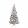 vidaXL Weihnachtsbaum mit 300 LEDs mit St&auml;nder Silber 180 cm PET