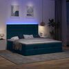 vidaXL Ottoman-Bett mit Matratzen & LEDs Dunkelblau 180x200 cm Samt