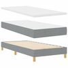 vidaXL LED Boxspringbett mit Matratze Hellgrau 100 x 200 cm Stoff
