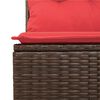 vidaXL 4-teiliges Gartensofa-Set mit Kissen, braun, Polyrattan