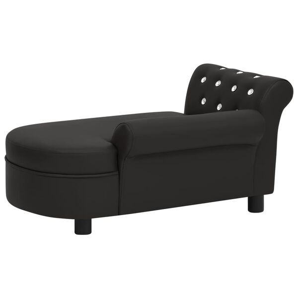 vidaXL Hundesofa Schwarz 83x45x42 cm Kunstleder