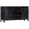 vidaXL Sideboard Schwarz 147x40x80 cm Massivholz Mango