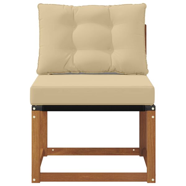 vidaXL Outdoor Mittelsofa Massivholz Akazie und Textilene Stoff Natur