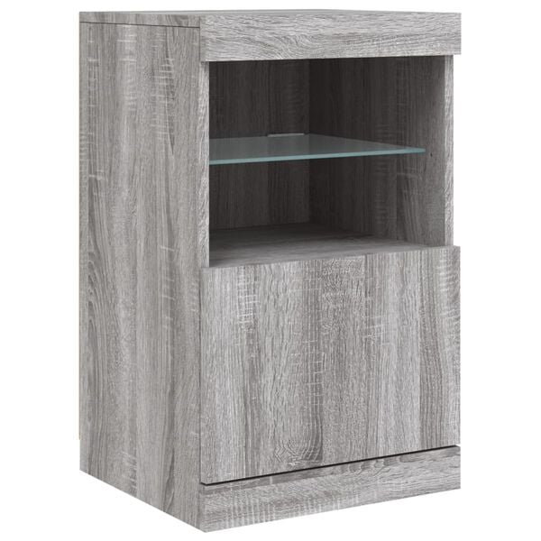 vidaXL Sideboard mit LED-Leuchten Grau Sonoma 41x37x67 cm