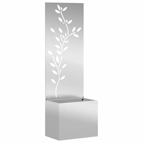 vidaXL Garten Sichtschutz-Leinwand Floral Silber 50 x 32 x 150 cm