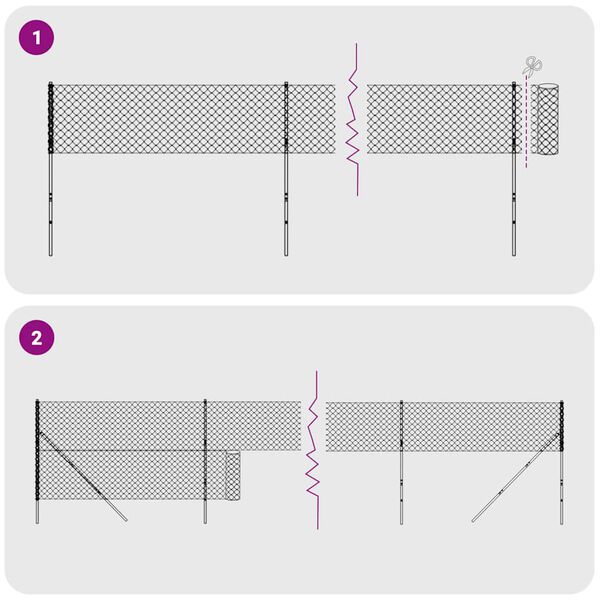 vidaXL Maschendrahtzaun Gr&uuml;n 1,4x25 m Verzinkter Stahl