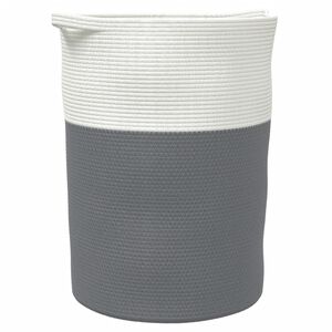 vidaXL Aufbewahrungskorb Grau und Wei&szlig; &Oslash;49x65 cm Baumwolle