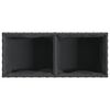 vidaXL Hochbeet mit 2 F&auml;chern Schwarz 72x30x32 cm Poly Rattan