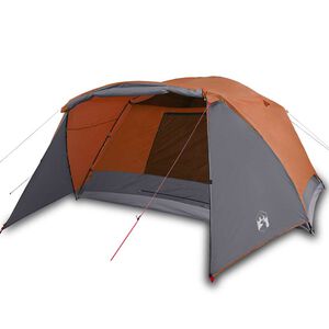 vidaXL Campingzelt mit Vorzelt 4 Personen Orange Wasserdicht