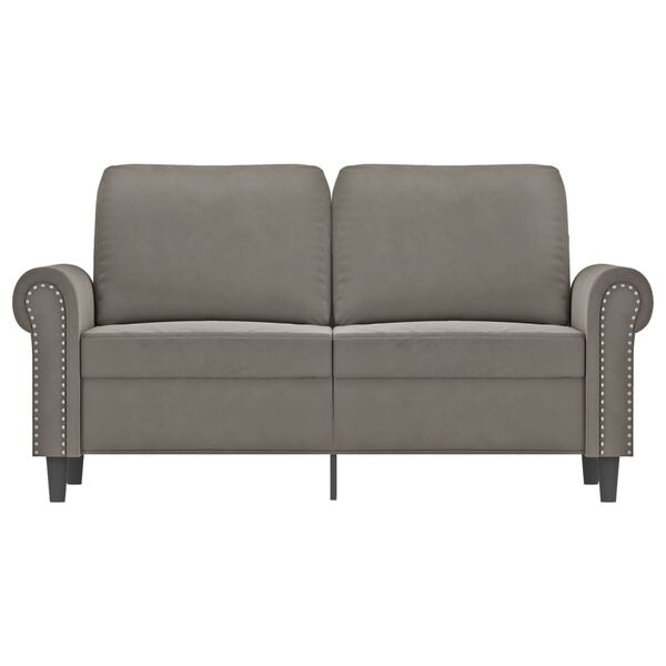 vidaXL 2-Sitzer-Sofa Hellgrau 120 cm Samt
