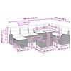 vidaXL Garten-Sofa-Set mit Kissen mit Speicher 9 pcs Grau Poly Rattan