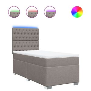 vidaXL Boxspringbett mit Matratze Taupe 80x200 cm Stoff