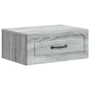 vidaXL Wandmontierter Nachttisch Graues Sonoma 49 x 34,5 x 20 cm