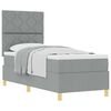 vidaXL Boxspringbett mit Matratze Hellgrau 80 x 200 cm Stoff