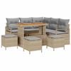 vidaXL Garten-Sofa-Set mit Kissen mit Kissen 9 pcs Beige und Hellgrau