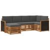 vidaXL Ecksofa Set mit Kissen 5 pcs Natur und Anthrazit