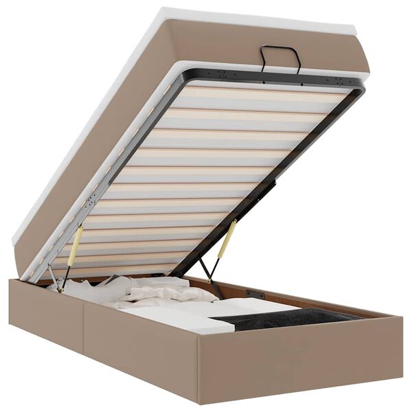 vidaXL Ottoman-Bett mit Matratze Cappuccino-Braun 80x200 cm Kunstleder