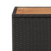 vidaXL Beistelltisch mit Holzplatte Schwarz Poly Rattan & Akazienholz