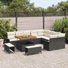vidaXL Garten-Sofa-Set mit Kissen mit Kissen 12 pcs Schwarz und Creme