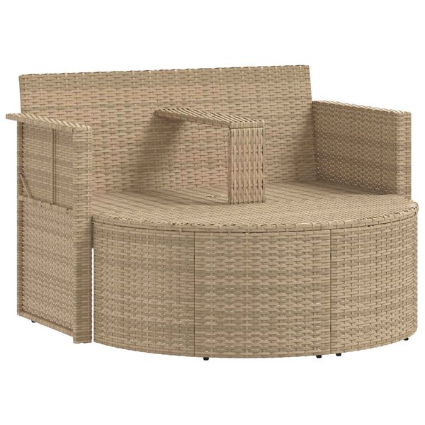 vidaXL Garten-Sofa mit Kissen 8 pcs Beige und Hellgrau Poly-Rattan