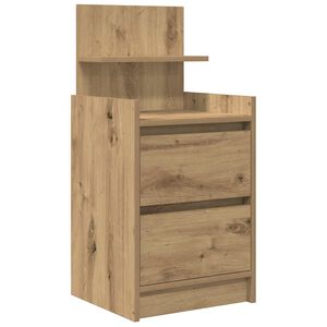 vidaXL Nachttisch mit 2 Schubladen Artisan-Eiche 38x34x80 cm