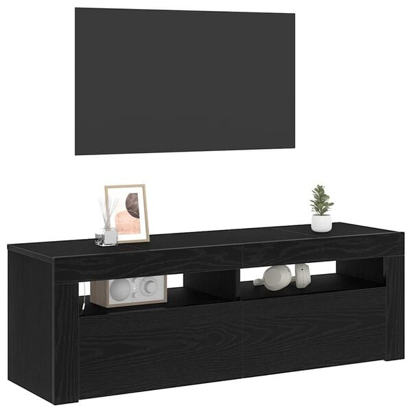 vidaXL TV-Schr&auml;nk Schwarz Eichen-Optik 120 x 35 x 40 cm Holzwerkstoff