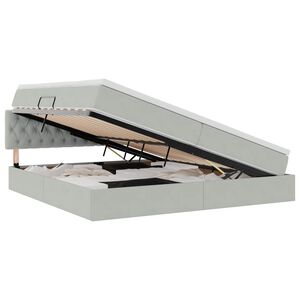 vidaXL Aufbewahrungsbett mit Matratze Hellgrau 200 x 200 cm Samt