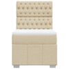 vidaXL Boxspringbett mit Matratze Creme 90x190 cm Stoff