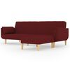 vidaXL Schlafsofa 2-Sitzer mit Hocker & 2 Kissen Weinrot Stoff