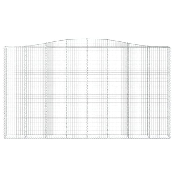 vidaXL Gabione mit Hochbogen 400x30x220/240 cm Verzinktes Eisen