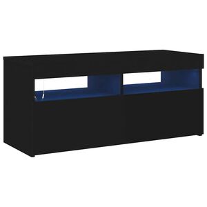 vidaXL TV-Schrank mit LED-Leuchten Schwarz 90x35x40 cm