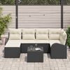 vidaXL Sofa Set mit Kissen 7 pcs Schwarz und Wei&szlig; Poly-Rattan