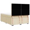 vidaXL Boxspringbett mit Matratze Creme 140x190 cm Stoff