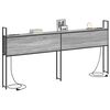vidaXL Kopfteil mit Stauraum mit Ladestation Grau Sonoma 200 cm