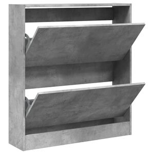 vidaXL Schuhschrank Betongrau 80x21x87,5 cm Holzwerkstoff