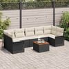 vidaXL Gartensofa-set mit Speicher 8 pcs Schwarz und Creme Poly-Rattan