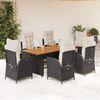 vidaXL 9-tlg. Garten-Essgruppe mit Kissen Beige Poly Rattan