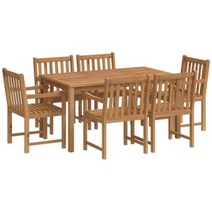 vidaXL 7-teiliges Garten-Ess-Set 150 x 90 cm Massivholz Teak