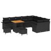 vidaXL Garten-Sofa-Set mit Kissen mit Speicher 12 pcs Schwarz