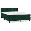 vidaXL Boxspringbett mit Matratze Dunkelgr&uuml;n 140x190 cm Samt