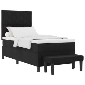 vidaXL Boxspringbett mit Kopfteil Schwarz 100 x 200 cm Stoff