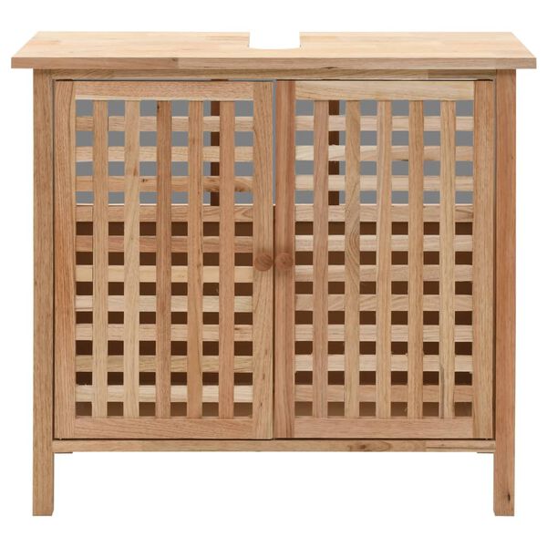 vidaXL Waschbeckenunterschrank Massivholz Walnuss 66x29x61 cm