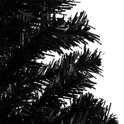 vidaXL Künstlicher Weihnachtsbaum Beleuchtung & Ständer Schwarz 120 cm