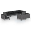 vidaXL 8-tlg. Garten-Lounge-Set mit Kissen Poly Rattan Dunkelgrau