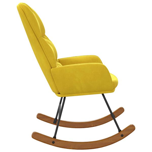 vidaXL Schaukelstuhl Gelb Samt